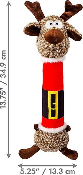 KONG Holiday Shakers Luvs Reindeer Squeaky Plush Dog Toy