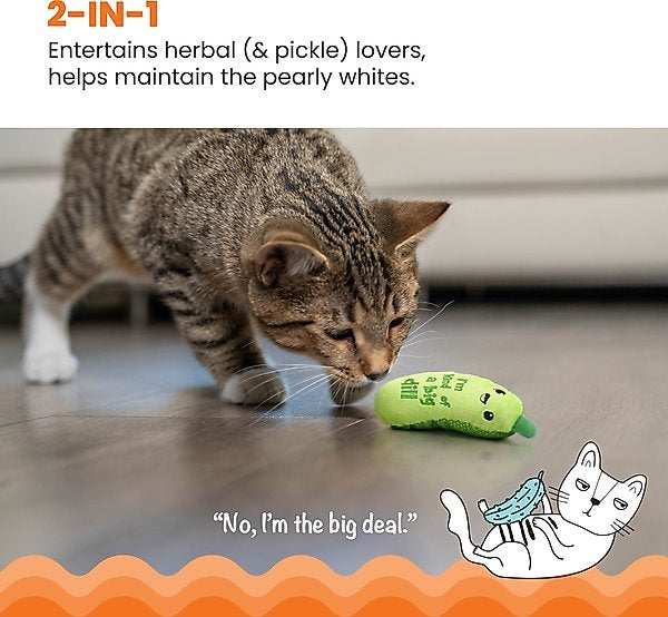 Catstages Crunchy Pickle Kicker Plush Cat Toy with Catnip