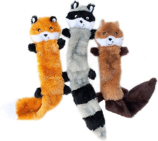 ZippyPaws Skinny Peltz No Stuffing Squeaky Plush Dog Toys