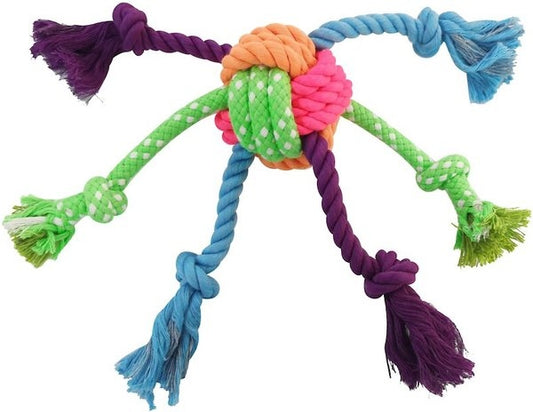 Frisco Fetch Colorful Ball Knot Rope Dog Toy